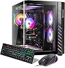 PC gaming de escritorio - i7 Xeon 12 núcleos hasta 3.5GHz, RX 580 8GB, 64GB RAM, 1TB NVMe SSD, WiFi 6 y BT 5.4, refrigeración líquida, 9 ventiladores ARGB, Windows 11 Pro, fuente de poder 650W 1