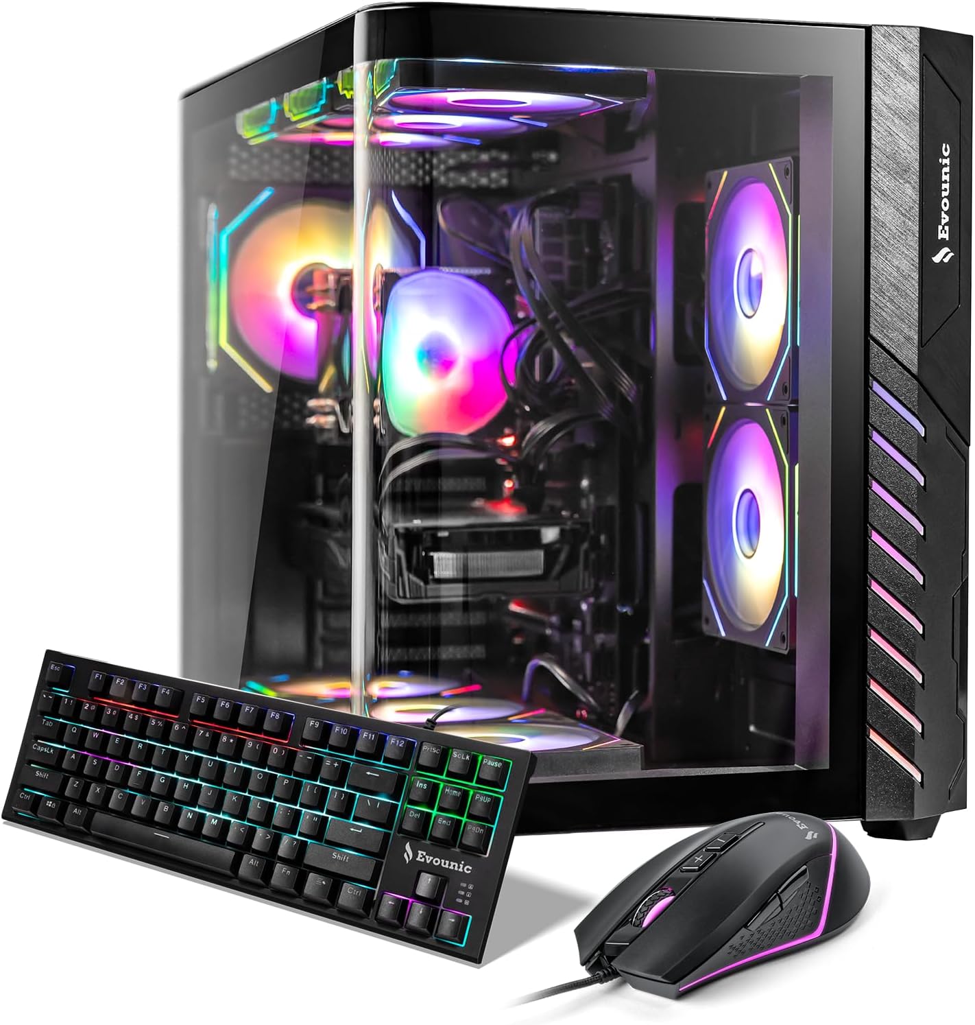 Liquid Cooled ARGB Gaming PC – i7-12700KF up to 5.0 GHz 12-Cores, RTX 5060 8GB, 32GB DDR4 RAM, 1TB NVMe SSD, Wi-Fi 6 & Bluetooth 5.4, 9× ARGB Cooling Fans, Win11 Pro, 650W PSU, High-Performance Tower