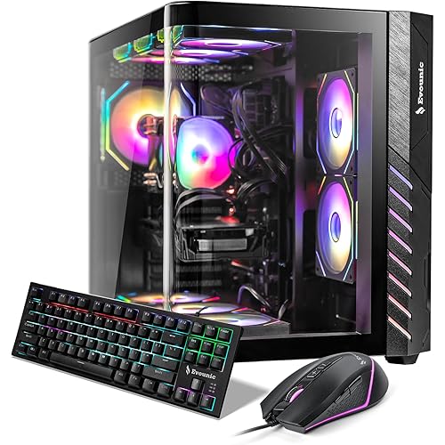 Gaming PC Computer Desktop – i7 Xeon E5 12-Cores up to 3.5 GHz, RX 580 8GB, 64GB RAM, 1TB NVMe SSD, Wi-Fi 6 & BT 5.4, 9× ARGB Cooling Fans, Windows 11 Pro, 650W PSU, Gaming & Streaming Tower