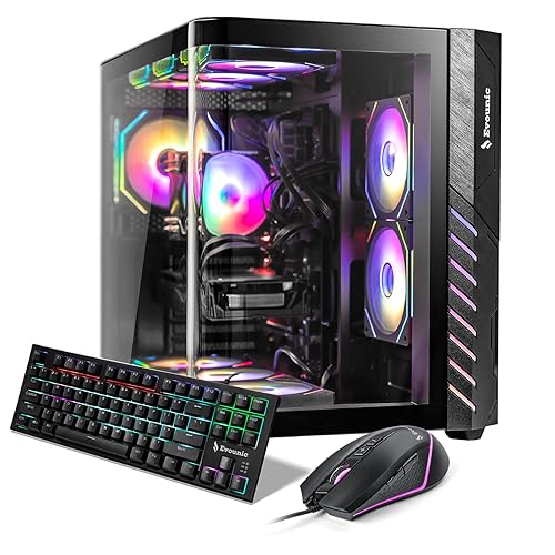 Gaming PC Desktop – i7-11700F up to 4.9GHz 16-Threads, RTX 3050, 32GB DDR4 RAM, 1TB NVMe SSD, Wi-Fi 6 & Bluetooth 5.4, 9× ARGB Cooling Fans, Win11 Pro, 650W PSU, High-FPS Gaming & Streaming Tower