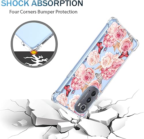 Miniatura 4 de OEURVQO Funda para Moto Edge 2022 5G, transparente, con bonito degradado, colorido, delgada, suave, TPU, a prueba de golpes, antiarañazos, funda