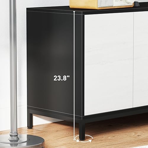 Miniatura 6 de Bonzy Home Soporte de TV de 78 pulgadas para televisores de hasta 85 pulgadas, moderno centro de entretenimiento con 6 puertas de gabinete, patas