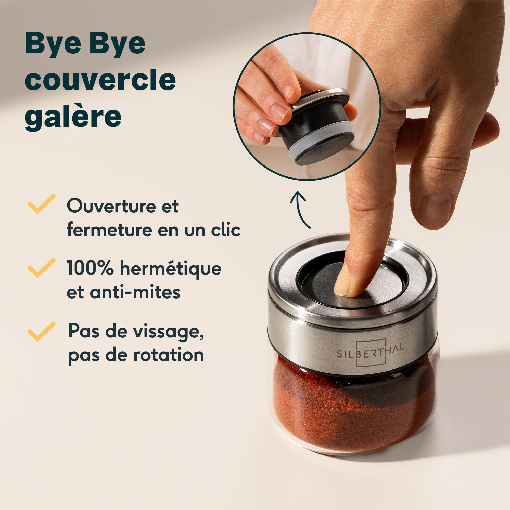 SILBERTHAL Lot de 12 Boîtes à Épices en Verre 100 ml