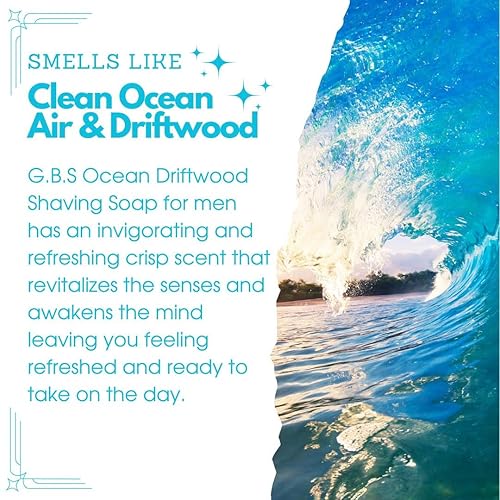 Miniatura 11 de Gents Jabón de afeitar de sándalo para hombre, barra natural con manteca de karité y glicerina para espuma rica, 3 onzas