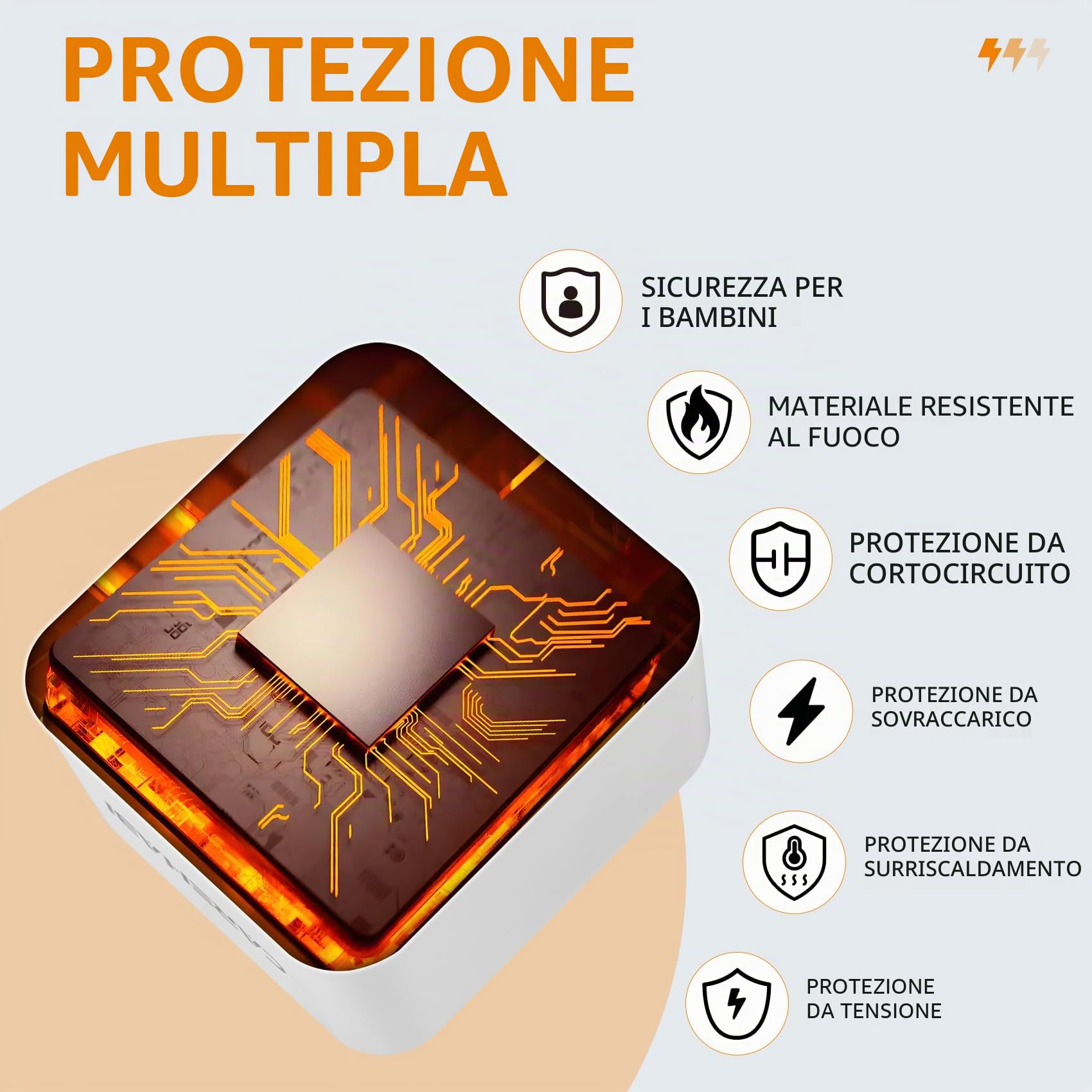 Adattatore Presa Americana, Adattatore USA mit 3 USB 2.4A Europa Spagnola 2-Pin a 3-Pin USA per Messico, Canada, Tailandia, Perù, Colombia, Tipo B