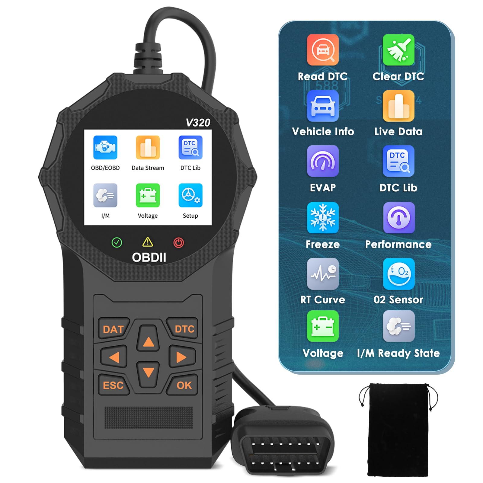 OBD2 diagnosis coche Journeyside V320 lector de código motor 7