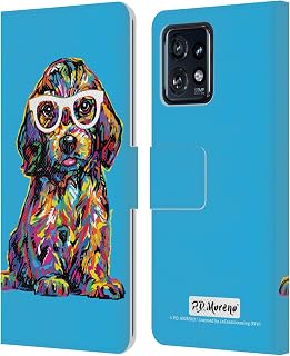 Head Case Designs Officially Licensed P.D. Moreno Dachshund Dogs Leather Book Wallet Case Cover Compatible with Motorola Moto Edge 40 Pro
