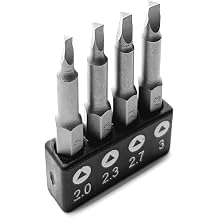 Triangle Drive Screwdriver Insert Bit Set in 4 Different Sizes, Durable CR-V Steel, 2.0 2.3 2.7 3.0 Sizes, 2" Long Shank with Standard 1/4" Hex Drive