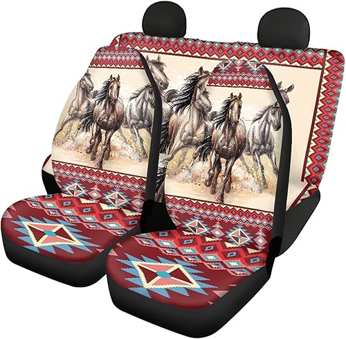 Vista 15 de CLOHOMIN Funda de asiento de coche con estampado azteca nativo americano, Navajo Western Southwest, accesorios para mujeres y hombres, fundas