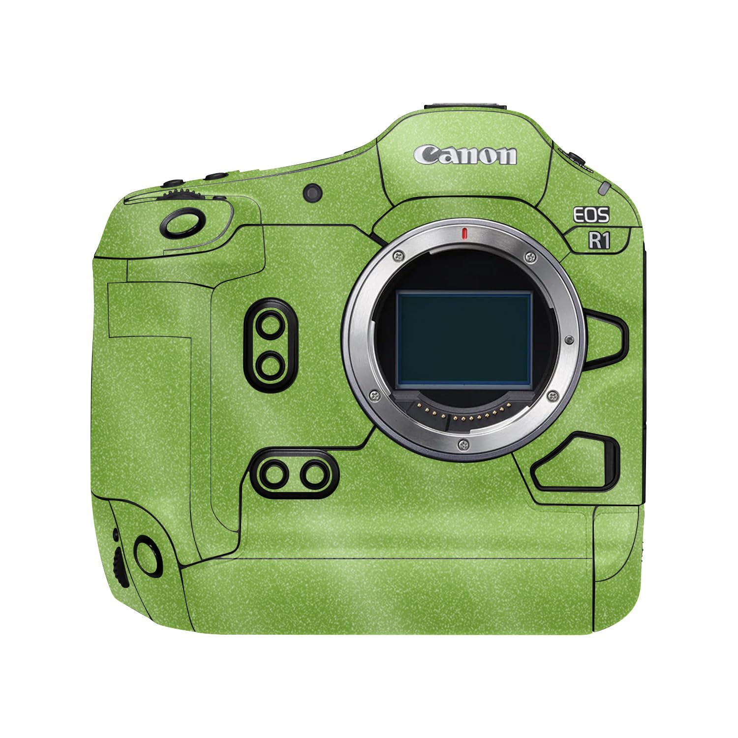 Glossy Glitter Camera Skin Compatible with Canon EOS R1 (2024) - Solid Lime Green - Premium 3M Vinyl Protective Wrap Decal Cover - Easy to Apply | Crafted in the USA by MightySkins