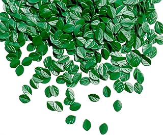 500 Pcs Realistic Miniature Green Leaves Artificial Oval Leaves Fake Leaves Simulation Leaves Mini Leaves for DIY Diorama Craft Project Mini House Mini Decoration Mini Landscape Layout