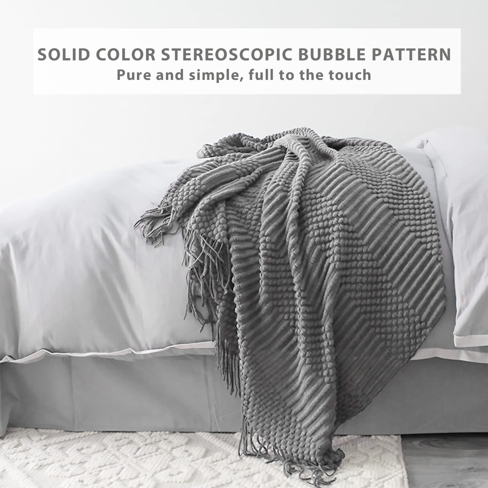 ニット ブランケット 毛布 シンプル ライン 北欧