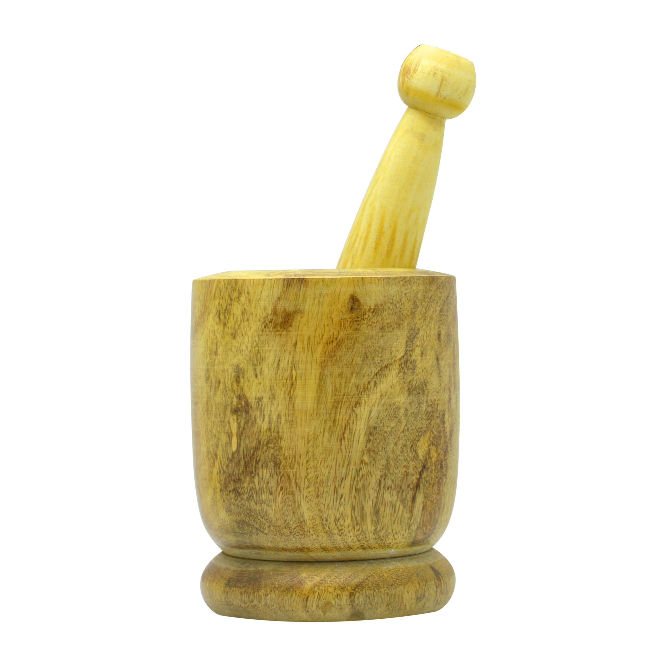 WOODEN MORTAR AND PESTLE SET, 12 CM , WOODEN, WMO003, Garlic Crusher , Manual Spices Grinder , Chutney Maker , Ideal for Ginger, Garlic, Herbs Grinder