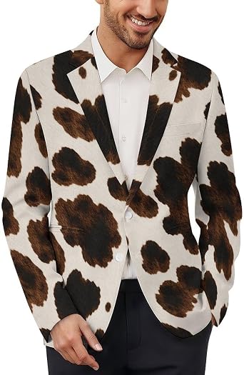 Blazer for Men with Button, Soft Mens Casual Jacket with Pockets, Funny One Button Suit Jacket for Party