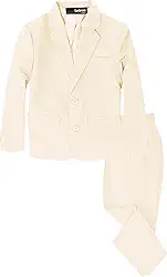 Gino Giovanni Conjunto de 2 peças de terno formal para meninos, Marfim, 12