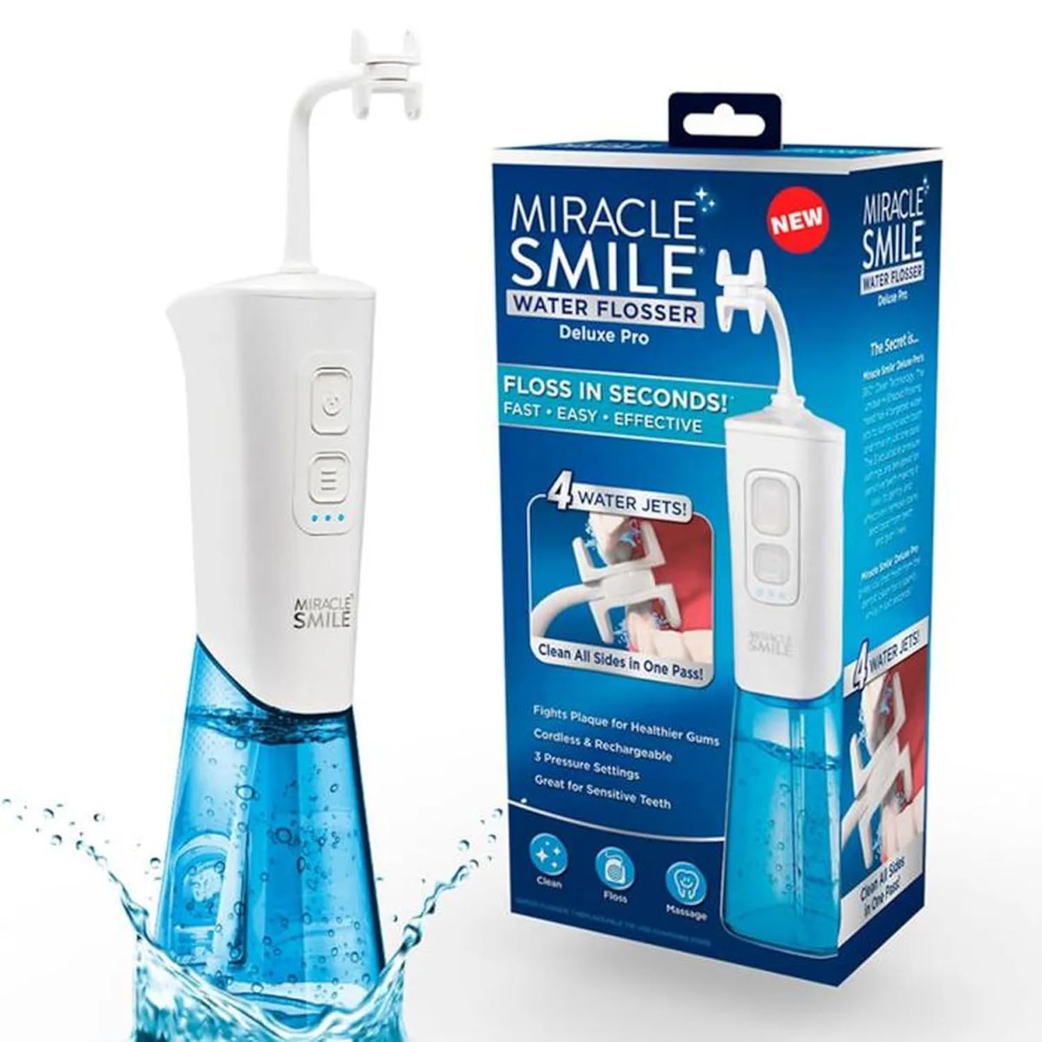 Hydropulseur jet dentaire 360 Miracle Smile contre les bacteries