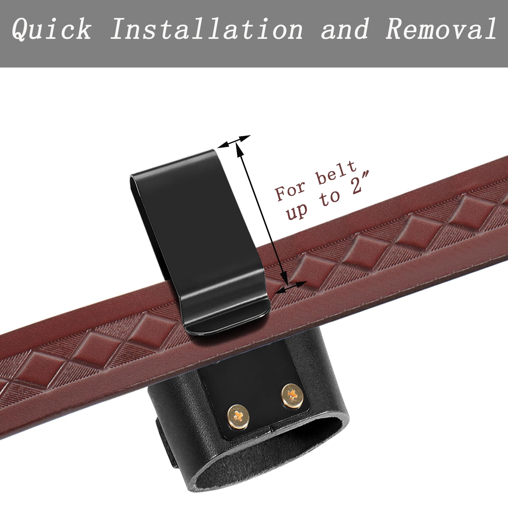 Leather Hammer Holster - Clip-On Tool Belt -5