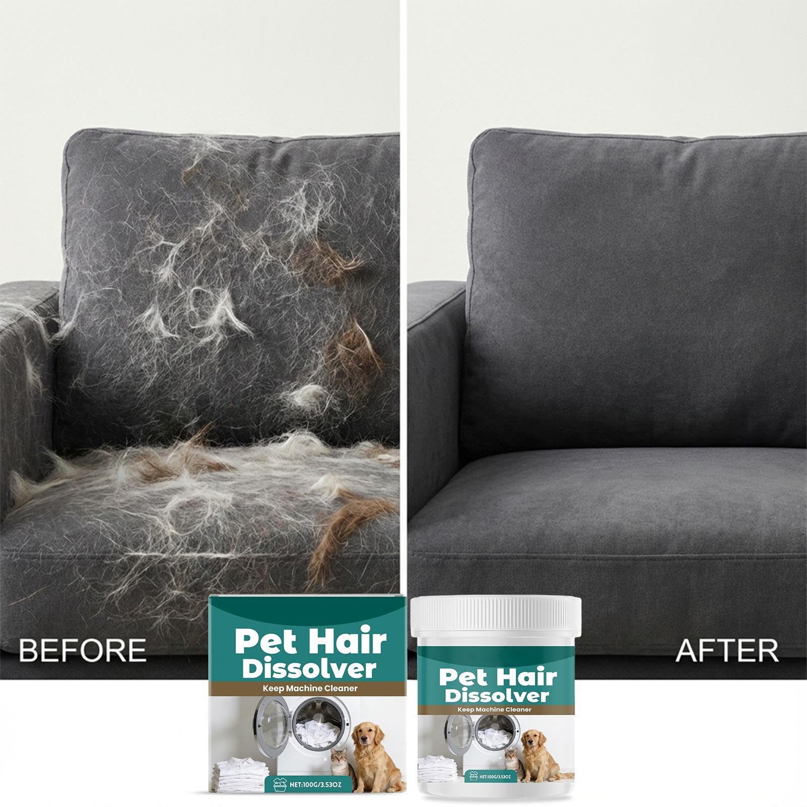 Disolvente de Pelo de Mascotas para Lavadora, disolvente de Pelo de Mascotas Seguro y Suave para Ropa, Textiles, Agente disolvente Multiusos, fórmula de Limpieza Profunda, Ideal para Eliminar el — view 6
