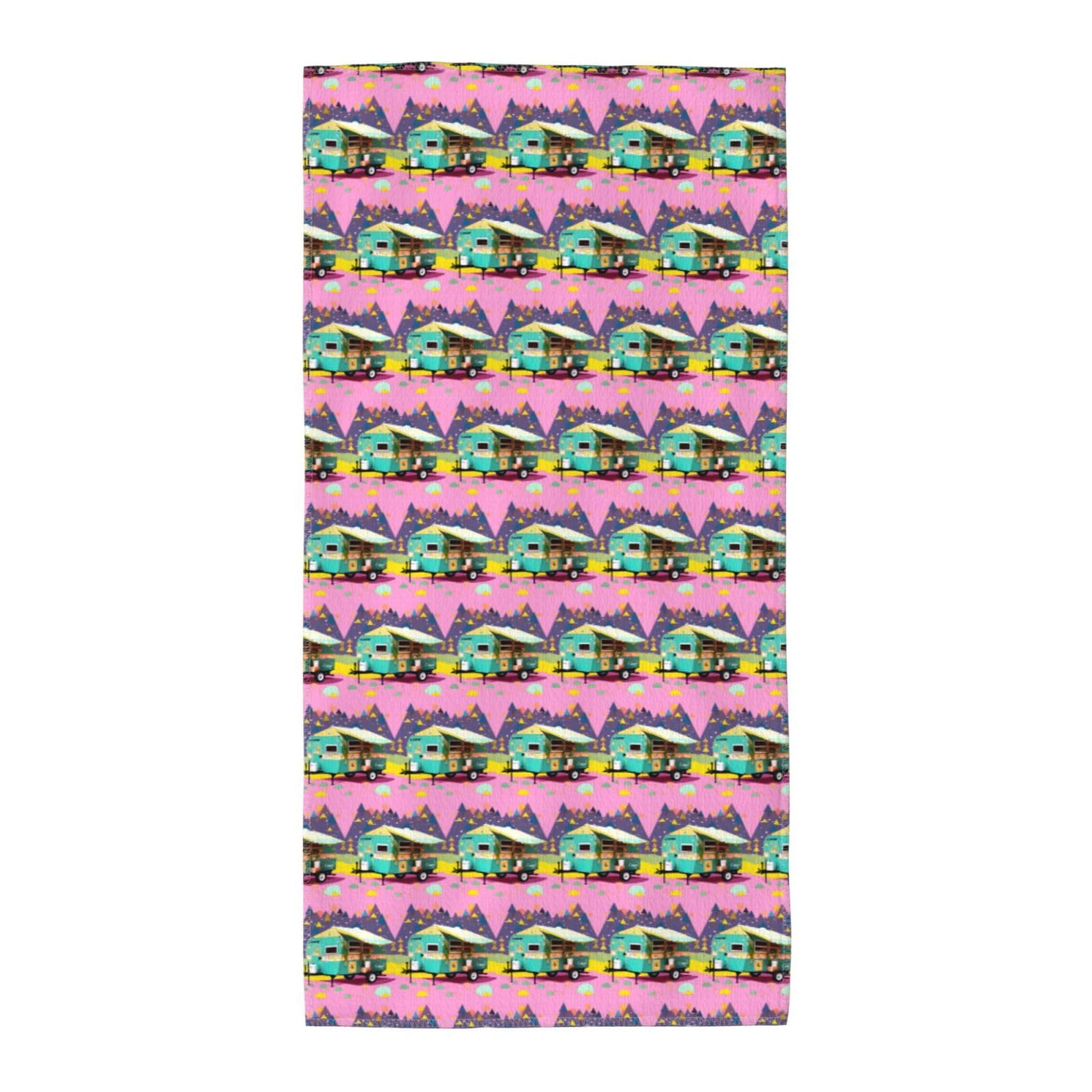 WYCZHY You Make Me Happy Camper Trailer Printed Quick Dry Beach Towel For Camping Travel Vacation