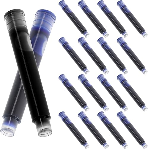 Cabilock 100 piezas de repuesto de tinta para pluma estilográfica, recambios de tinta negra para suministros de fuente de pluma