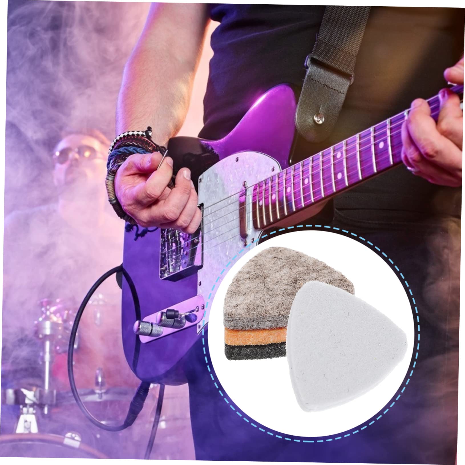 VICASKY 80piezas Púas De Ukelele Multicolores De Fieltro Para Guitarra Púas Pulgar Para Guitarristas Accesorios Musicales Prácticos y Ligeros Para Músicos