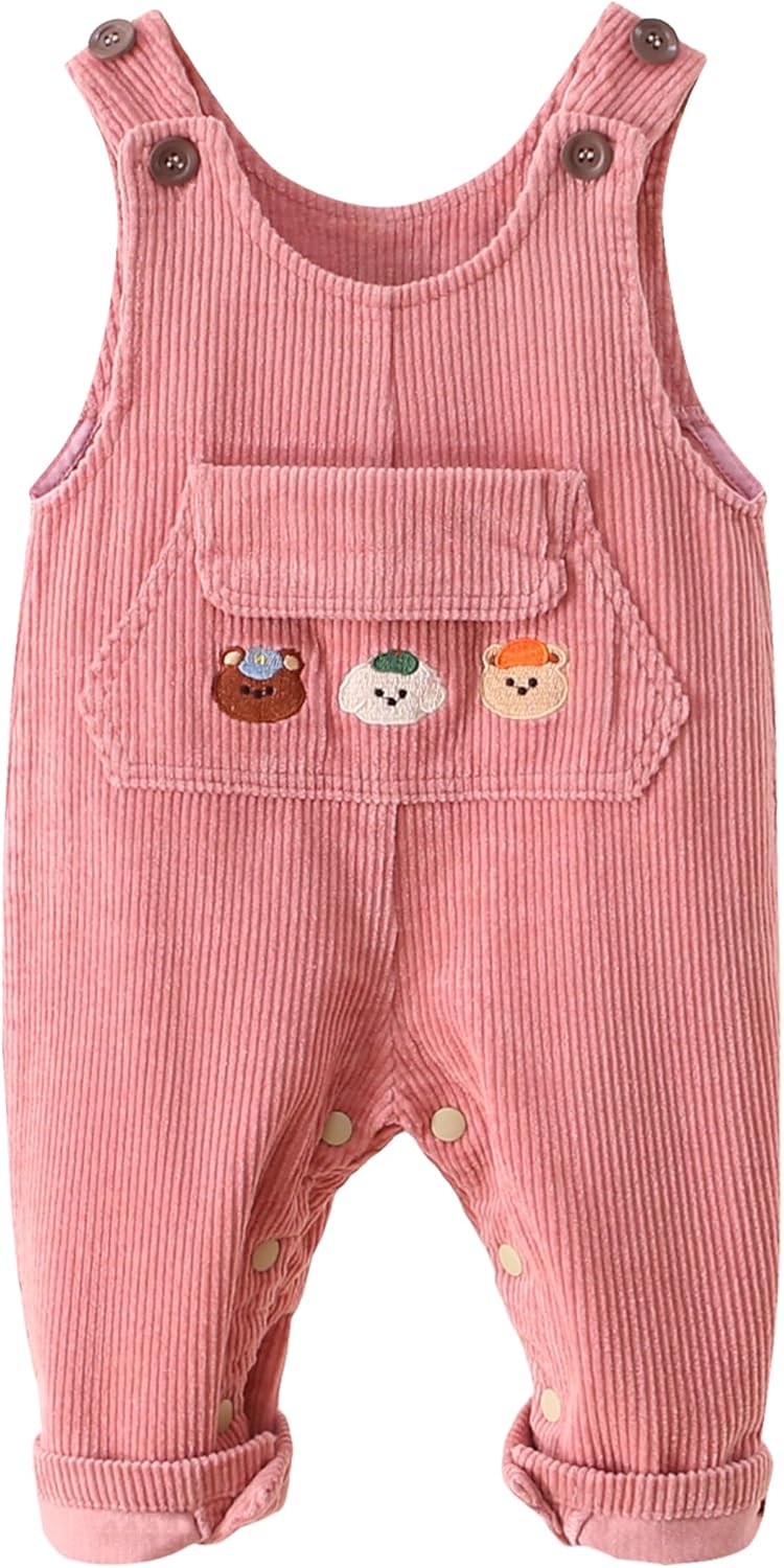 Happy Cherry Toddler Corduroy Overalls Bib Pants Infant Baby Boy Girls Suspender Jumpsuit Romper 6M-3T