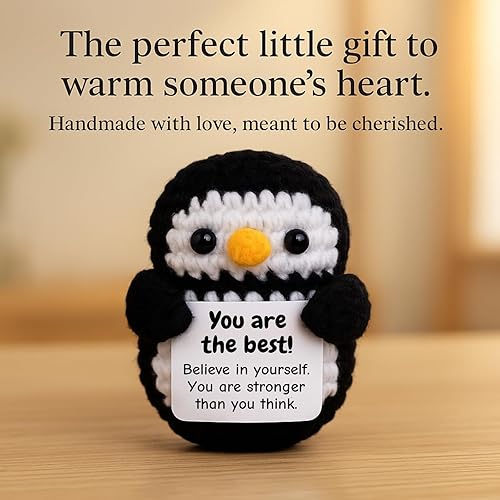 Miniatura 26 de DEYBA Gato de ganchillo de apoyo emocional: animales de ganchillo positivos, regalo inspirador para mujeres, hombres, parejas, amigos, familia,