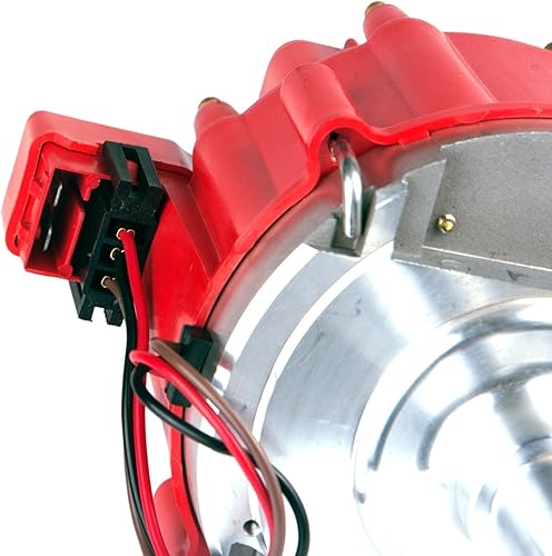 Miniatura 7 de MAS Performance - Distribuidor de encendido HEI con tapa, rotor y bujía, juego de cables compatible con Ford 351 400 460 HEI 65000 voltios bobina