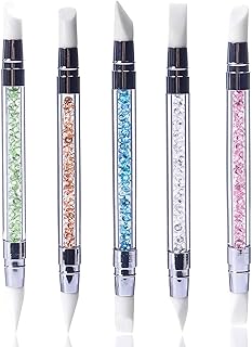 5Pcs Silicone Nail Art Sculpture Pen, Dual Tipped Silicone Rhinestone Na...