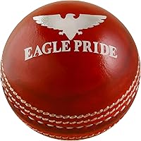 Premium Hand Stitched Leather Cricket Balls - County Crown Red/White for Club, Practice, Test, ODI, T20 Matches (156g)