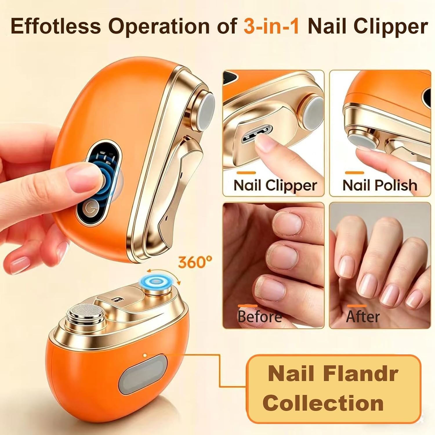 Electric Nail Clipper,Nail Trimmers for Seniors,2026 Upgraded 3 in 1 Electric Nail Clippers,3 Speed Automatic Nail Trimmer with LED Light and Clip Storage (White)