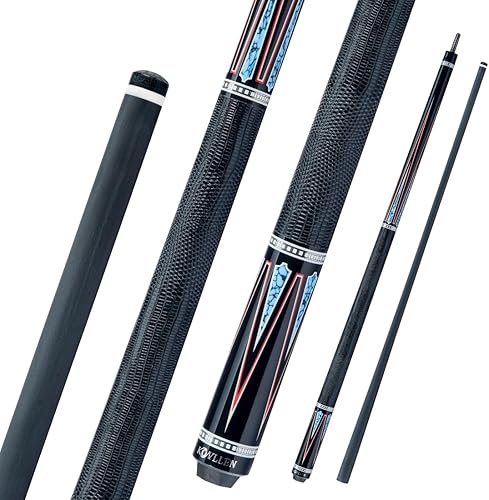 KONLLEN Carbon Fiber Pool Cue Stick 58-inch Professional Pool Sticks Low Deflection Pool Cue for Adults Ultra-Smooth Billiard Cues with 12.5mm Tip