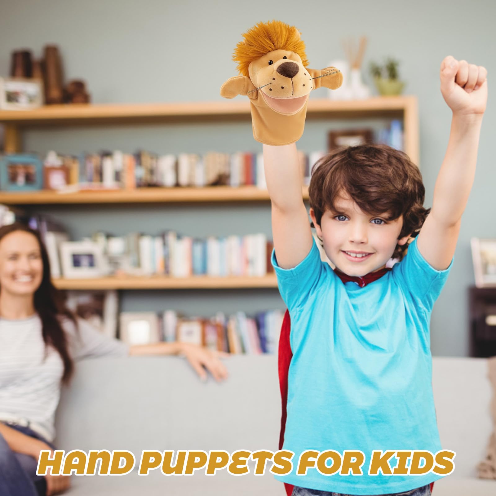 Hand Puppets for Kids Hand Gloves Puppets, 1 Light Yellow Puppet for Interactive Storytelling Teaching, Role Play - Image 4