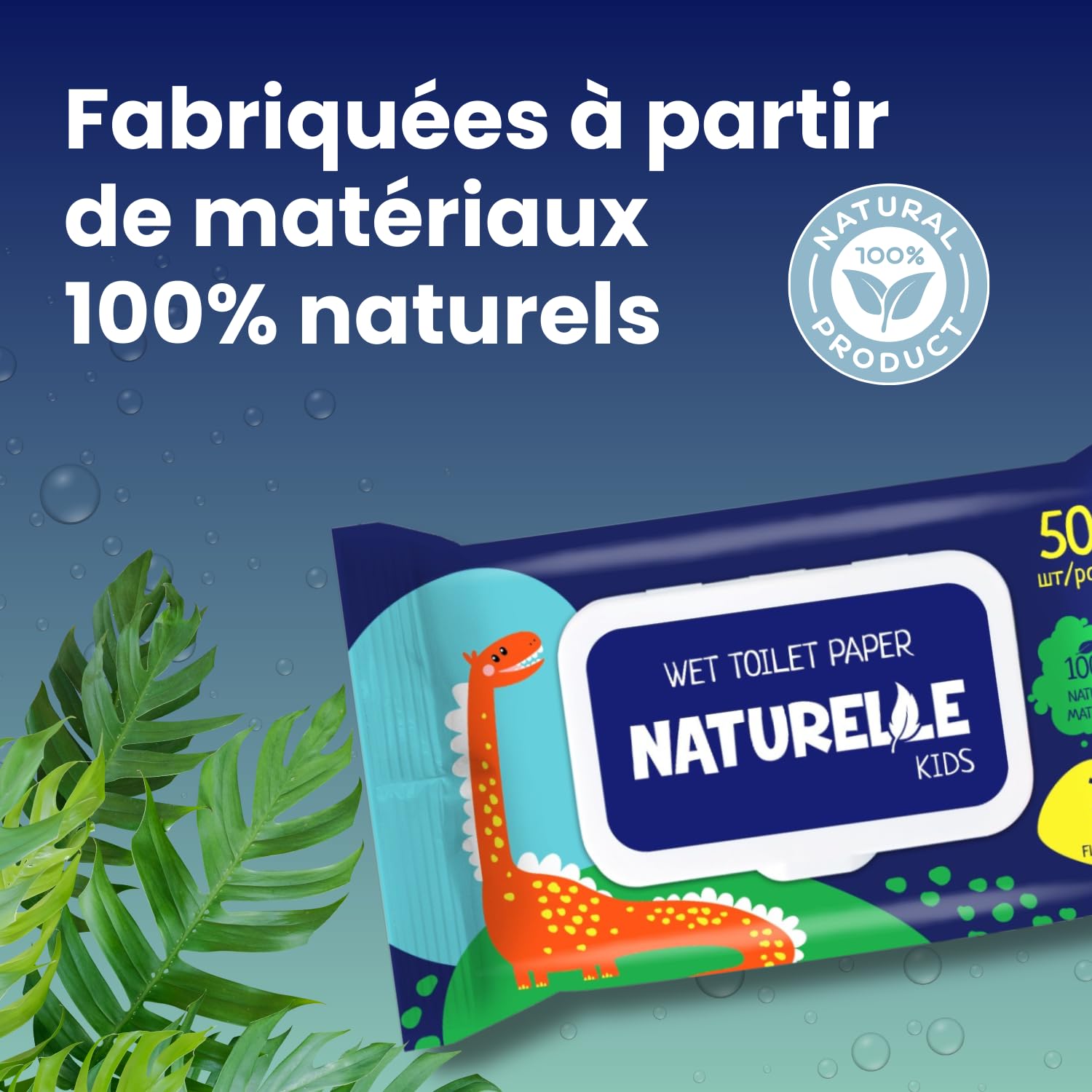 NATURELLE Kids Papier Toilette Humide pour Enfant (1000 unités) – Lingettes WC Jetables – Hygiène Douce et Pratique – Lot 20 x 50 Lingettes