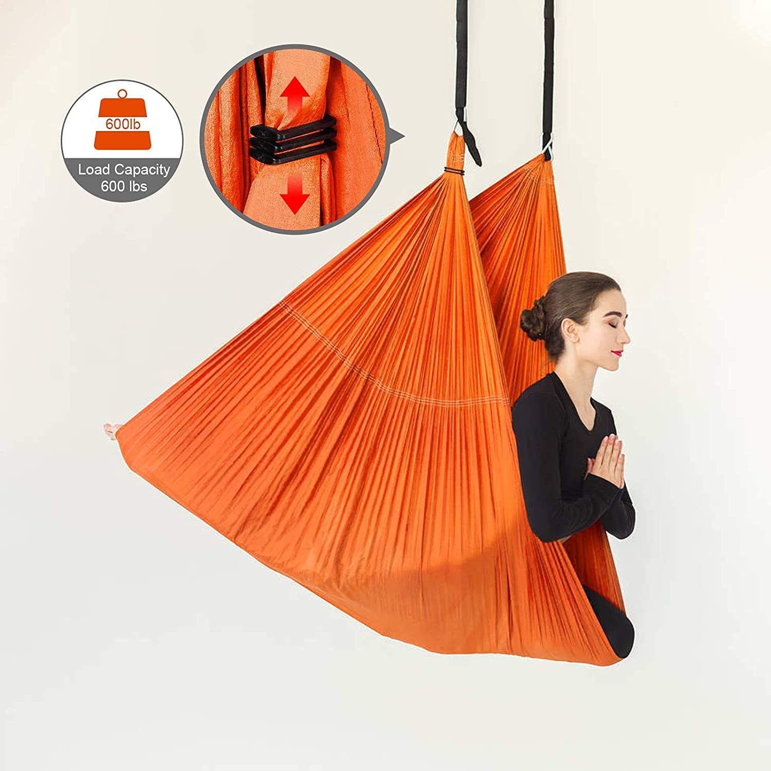 ELEOPTION Aerial Yoga Hängematte Set - Mit Verlängerungsgurten & Anti-Rutsch-Socken