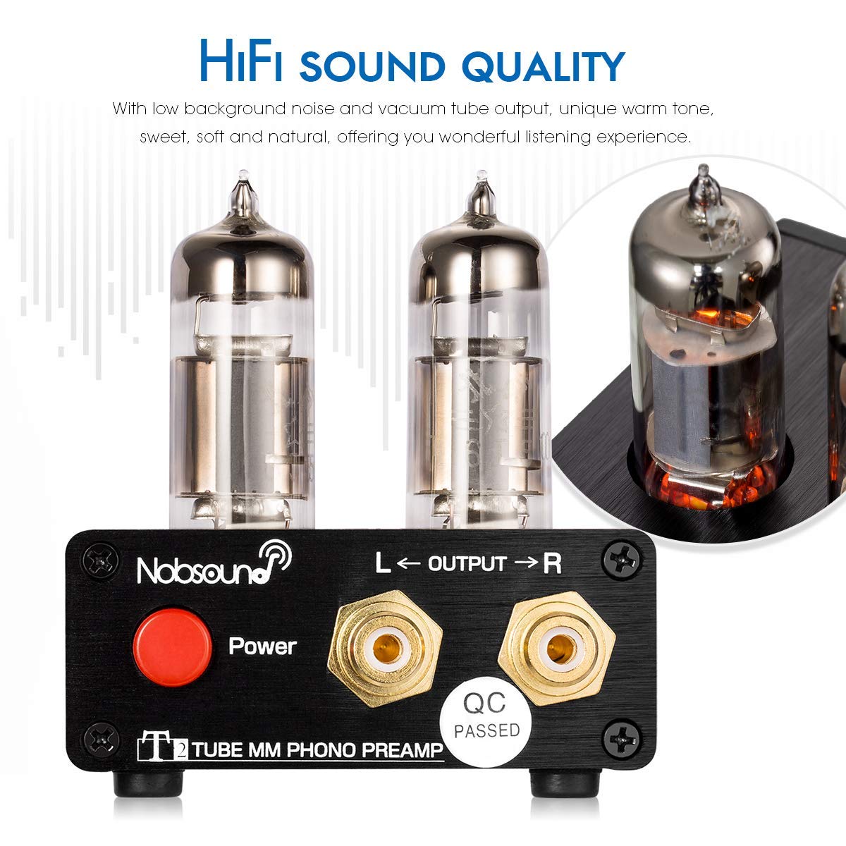 Nobsound T2 Record Player MM Phono Preamp; Vacuum Tube Phono Stage