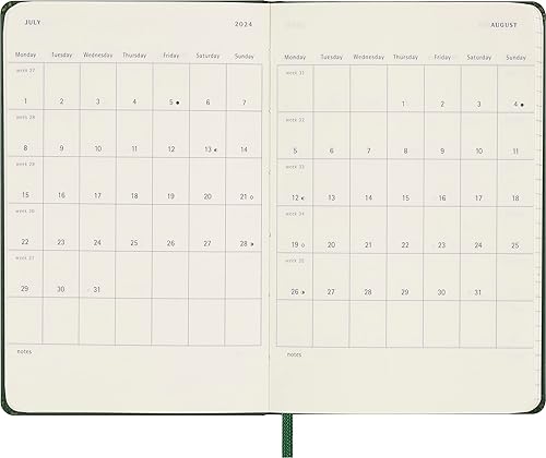 Miniatura 5 de Moleskine Agenda diaria 2024, 12M, bolsillo, verde mirto, tapa dura (3.5 x 5.5)