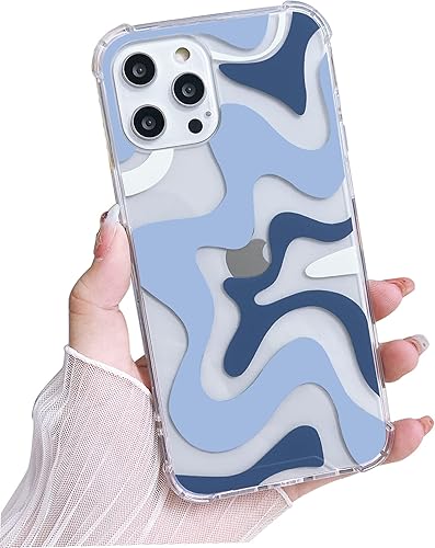Ginkgonut Funda compatible con iPhone 11 Pro Max, diseño ondulado simple y moderno para mujeres y niñas, funda de TPU suave + protección de