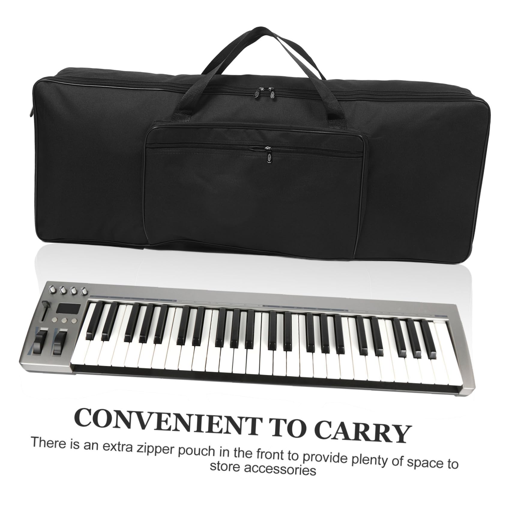 Vaguelly Pokrowiec Keyboard Klawiszowy z Podwójnymi Uchwytami Torba Pianino Elektroniczne z Kieszenią Akcesoria Praktyczny i Lekki Plecak Do Transportu