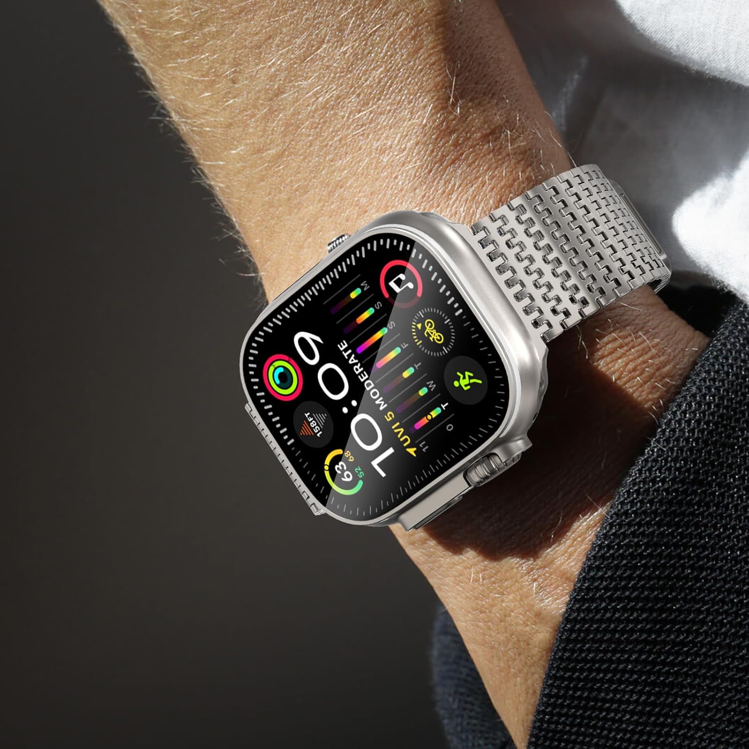 WINGLE Magnetic Mesh Loop for Apple Watch Band Ultra 3/2/1 Band 49mm 46mm 45mm 44mm 42mm 40mm 41mm 38mm Men Women, Stainless Steel Adjustable Metal Strap for iWatch Series 11 10 9 8 7 6 5 4 3 2 1 SE - Image 7