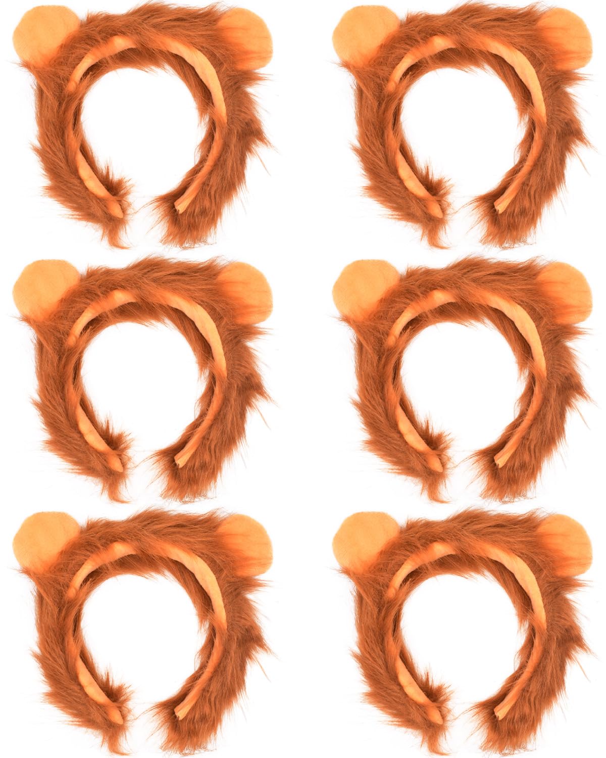 6 PCS Lion Ears Headband, Halloween Theme Party Costume Accessory