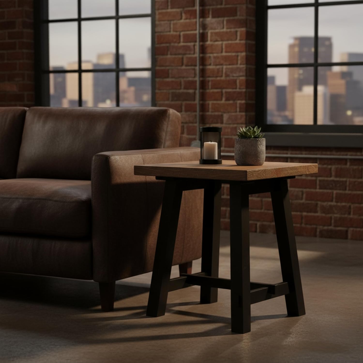 Alaterre Furniture Adam 21 Solid Wood Side Tabl