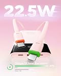 VEGER Portable Charger, Ultra-Slim Power Bank 22.5W Fast Charging with Built-in Cables, Small Travel Essentials Powerbank, 10000mAh USB C Battery Pack for iPhone 17 16, Samsung S25 S24, Google (Pink)