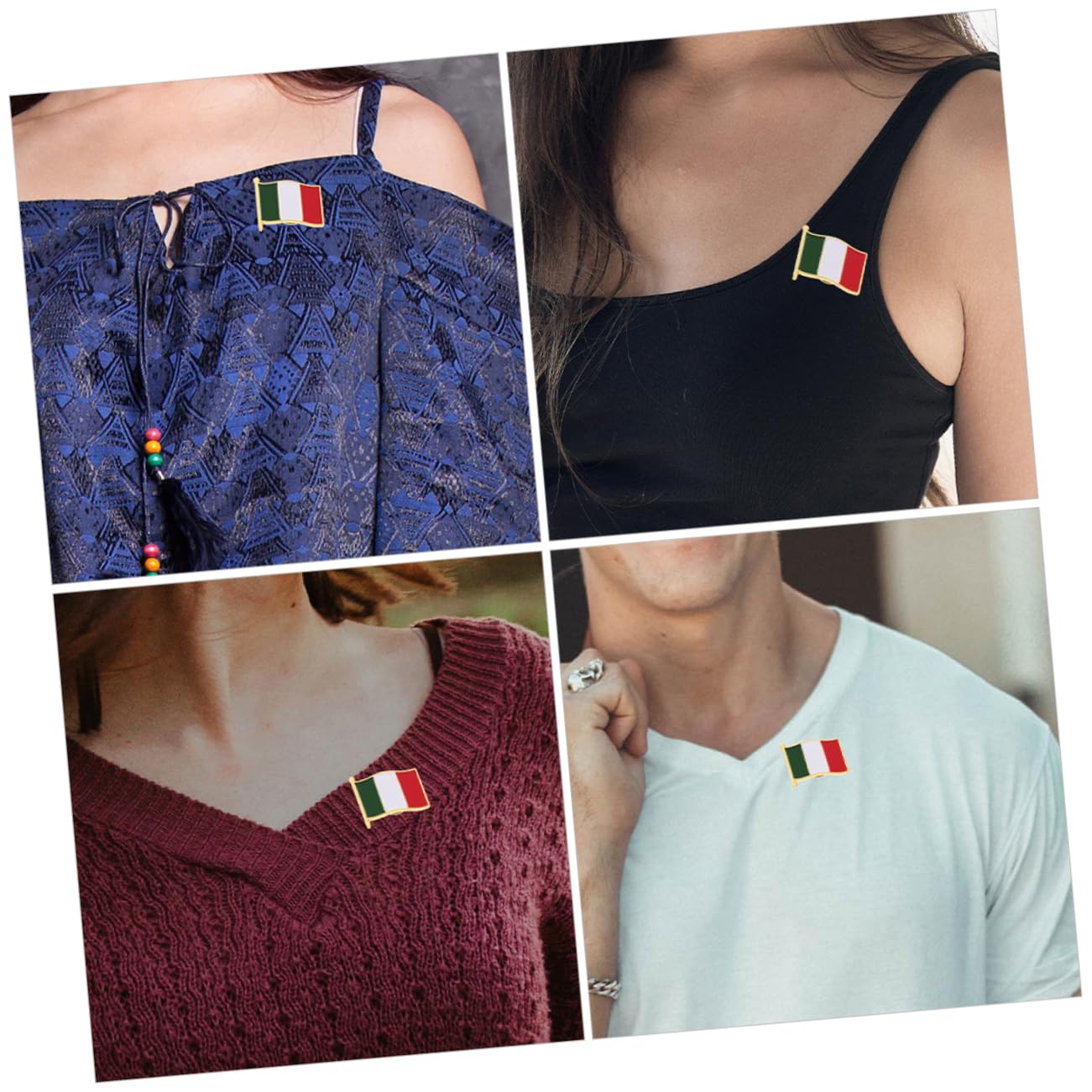 Brosche mit italienischer Flagge Italien-Flagge Italien-Abzeichen Italienische Flagge Anstecker Metall Anstecker Italienische Flagge Anstecknadel mit Flagge Anstecknadeln