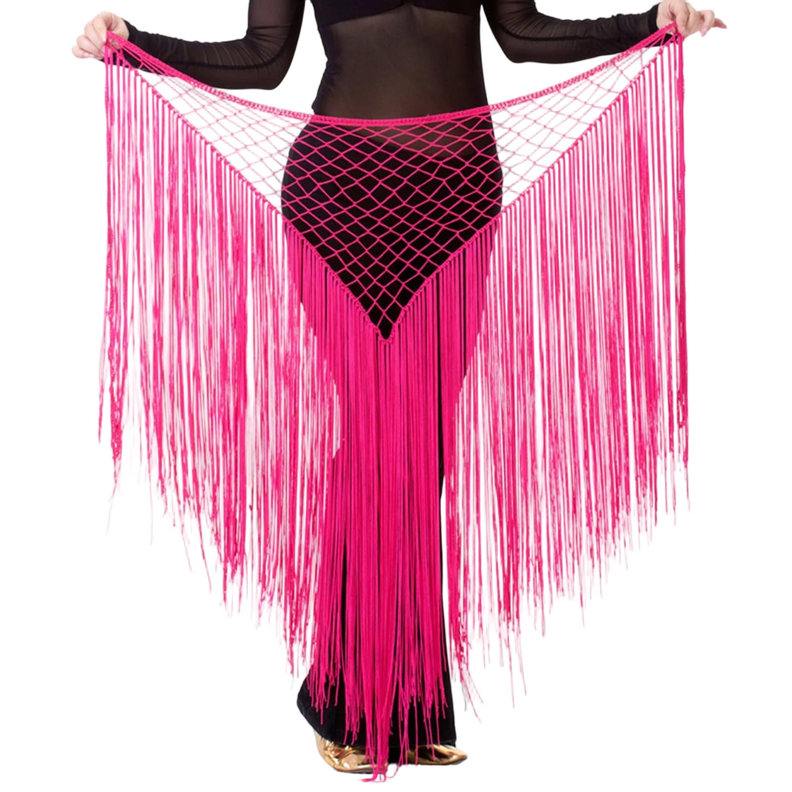 Maxtonser Women Belly Dance Hip Scarf,Hollowed Tassels Triangle Tribal Wrap Skirt Waist Chain Raves Festival Outfits for Women Gir