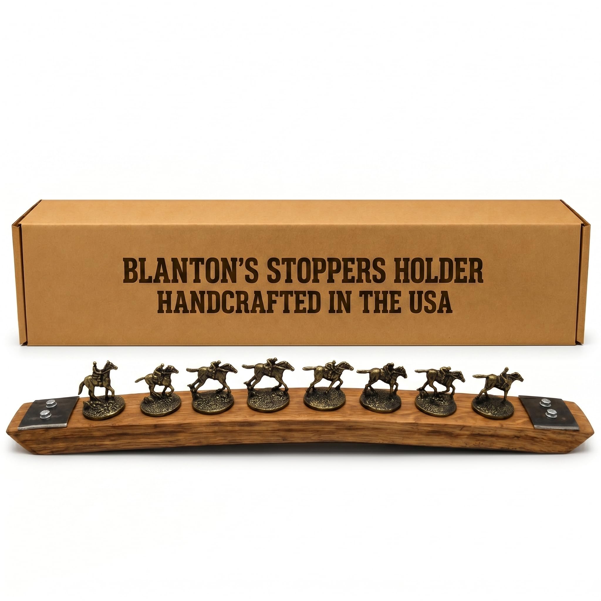 Barrel-Art Natural W/ Metal Bourbon Stopper Holder/Whiskey Cork Display/Fits Blanton's Stoppers/With (Natural)