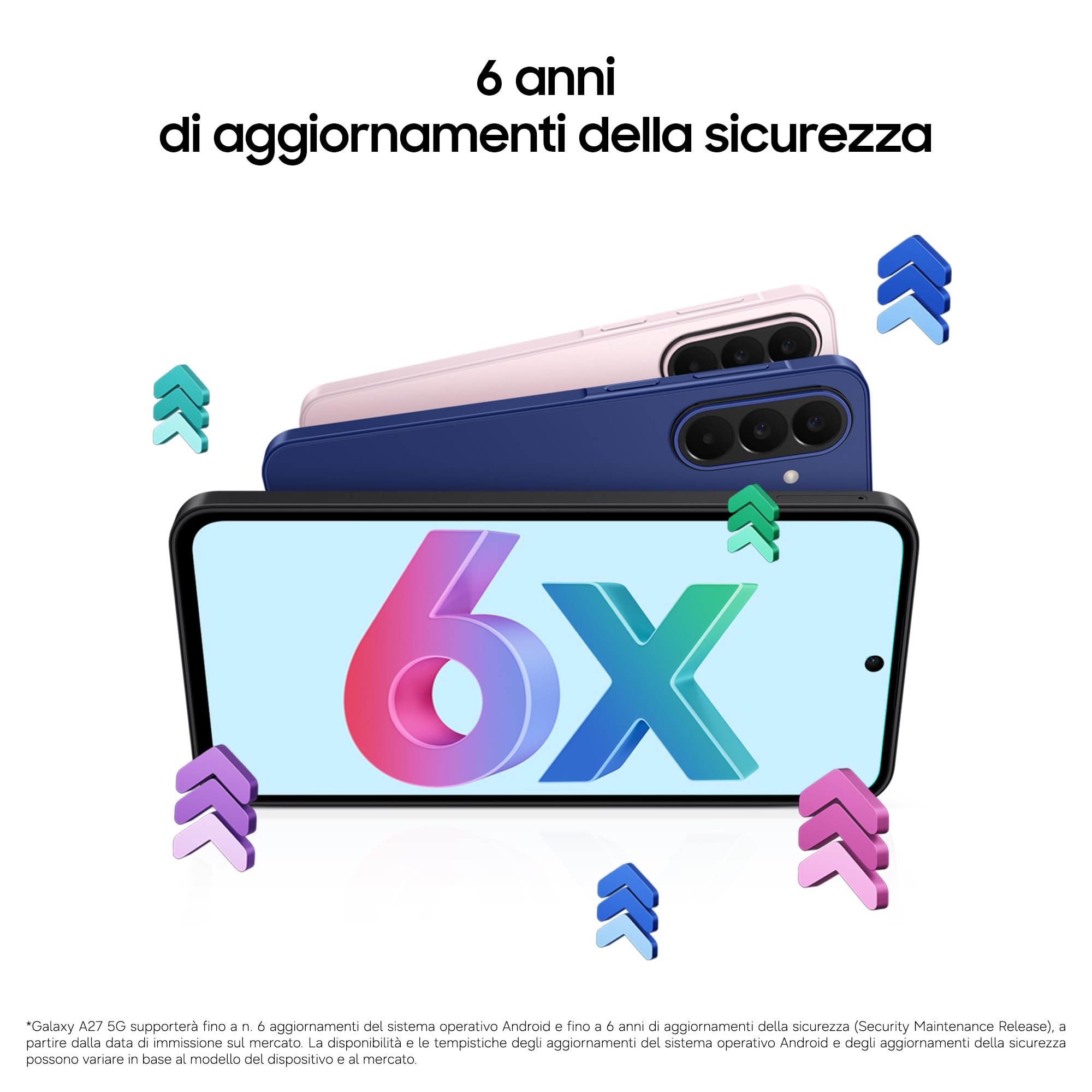 Samsung Galaxy A27 5G, 128GB, RAM 6GB, Blue [Versione Italiana] | 3 anni di Garanzia, Smartphone sottile, Cerchia e Cerca, Gomma Oggetto, Trascrizione Vocale, Tripla Camera, IP64, 5.000 mAh