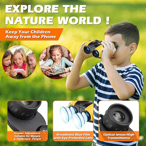 Miniatura 4 de Mini prismáticos compactos para niños  8 x 21 zoom niños binoculares juguete regalo a prueba de golpes para niños 3 4 5 6 7 8 9 10 11 12 13 años