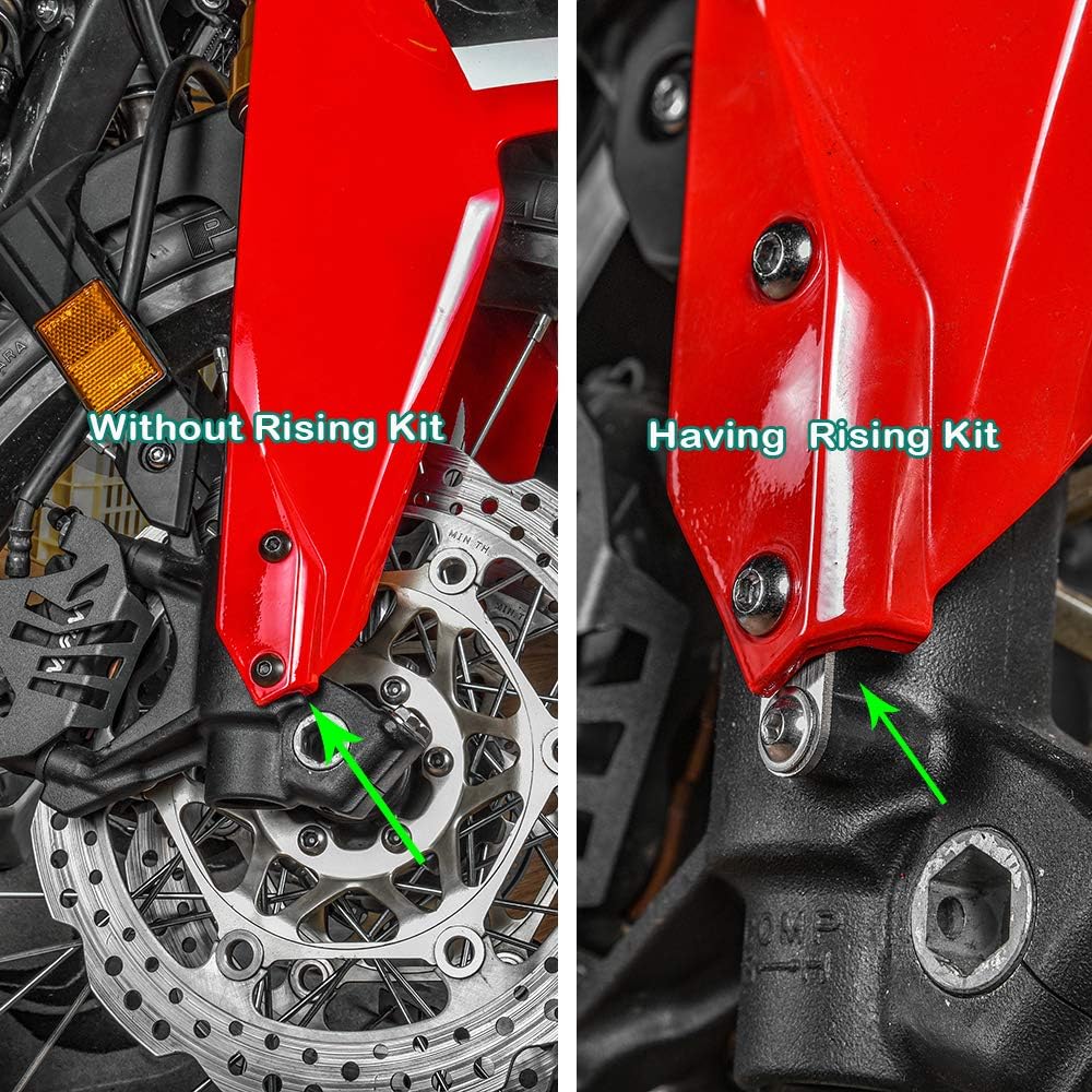 LJBusRoll CRF1000L Accessories Stainless Steel Front Fender Mudguards Riser Rising Kit Lifts The Fender 15mm/0.59 inch for H-onda CRF 1000L CRF 1000 L Africa Twin 2016-2021 CRF1100L 2021-2024