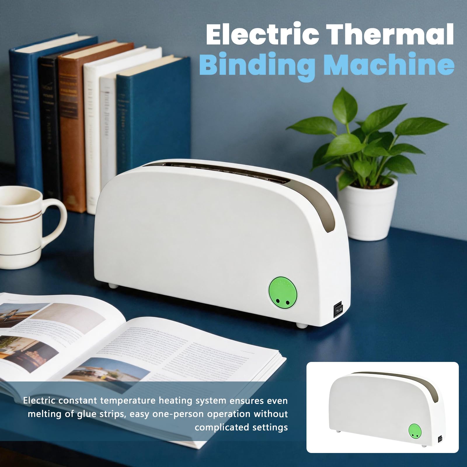 Relieuse Thermique, Machine à Relier 250 W avec Épaisseur Maximale 33 mm